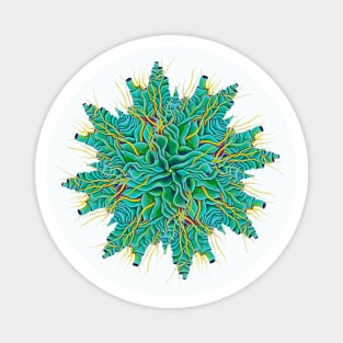 For the Love of Green Mandala Magnet